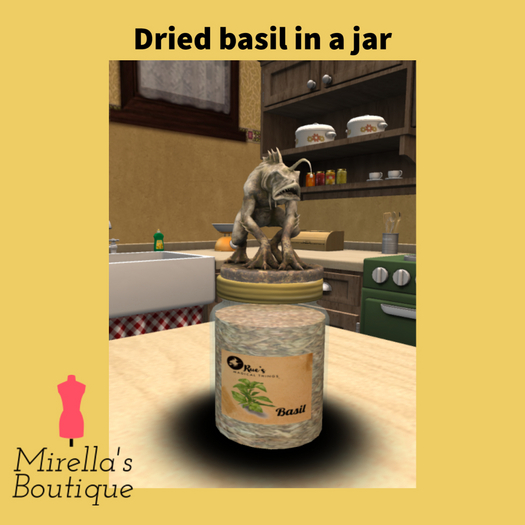 Dried basil in a jar