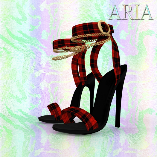 Red Plaid Heels