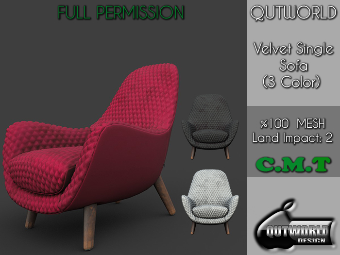 .::QUTWORLD Velvet Single Sofa::.FP 