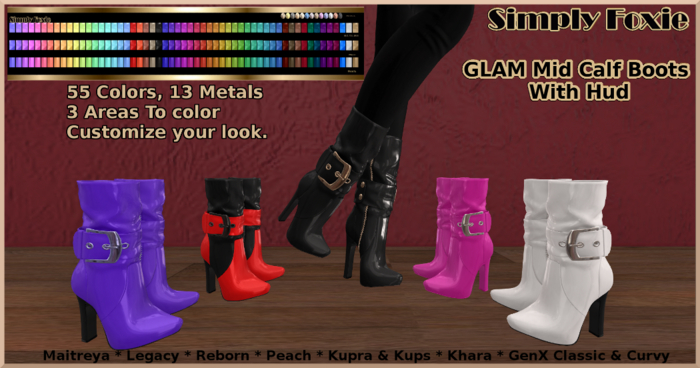 GLAM Mid Calf Boots With Hud (Boxed)