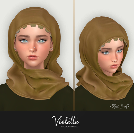 VIOLETTE - Minimalist Head Scarf - Khaki