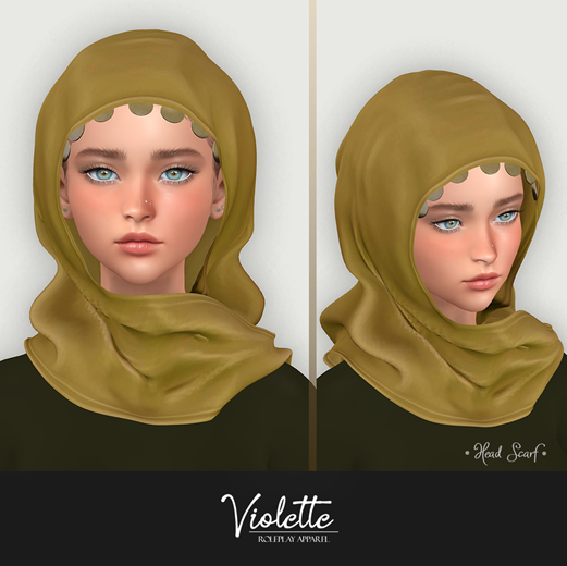VIOLETTE - Minimalist Head Scarf - Gold
