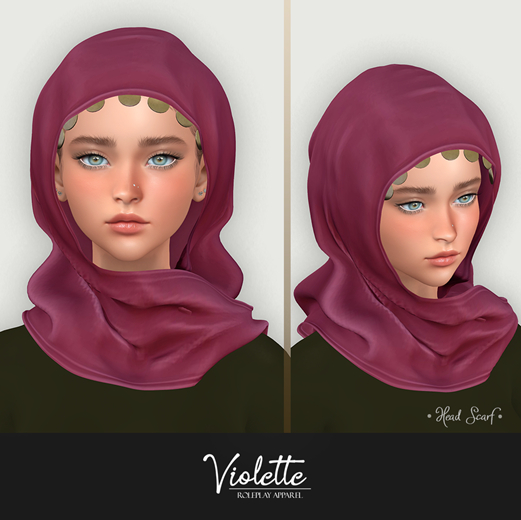 VIOLETTE - Minimalist Head Scarf - Magenta