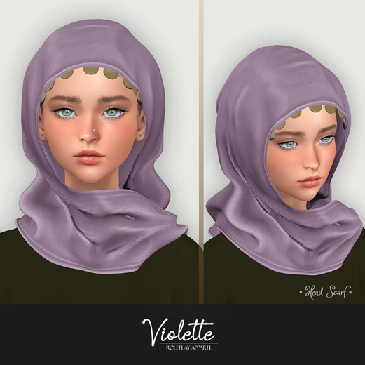 VIOLETTE - Minimalist Head Scarf - Lavender