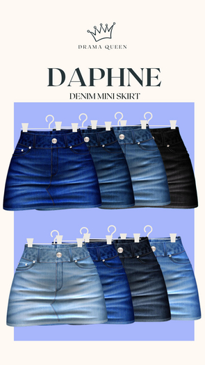 DRAMA QUEEN Daphne Denim Mini Skirt (ADD)