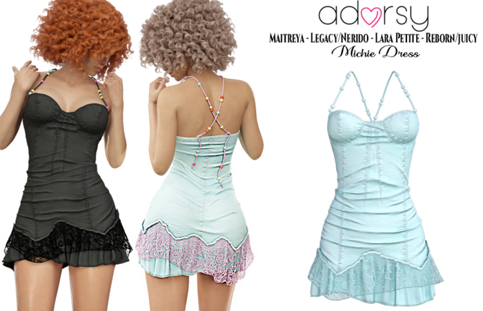 adorsy - Michie Dress Light Blue - Maitreya/Legacy-Nerido/Lara Petite/Reborn-Juicy