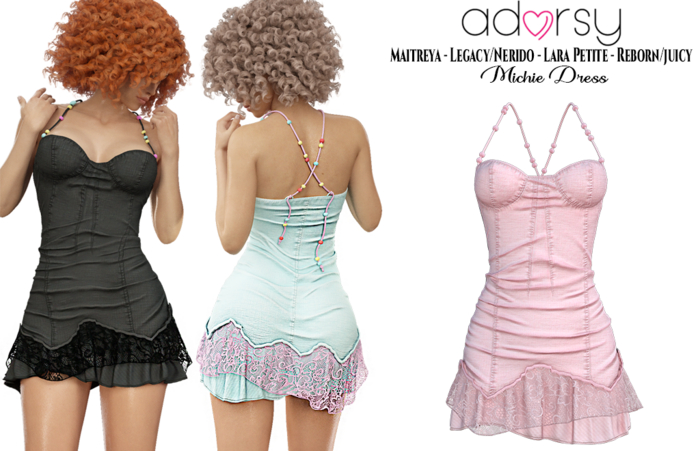 adorsy - Michie Dress Soft Pink - Maitreya/Legacy-Nerido/Lara Petite/Reborn-Juicy
