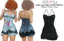 adorsy -  Michie Denim Dress Dark Black - Maitreya/Legacy-Nerido/Lara Petite/Reborn-Juicy