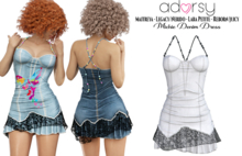 adorsy -  Michie Denim Dress White - Maitreya/Legacy-Nerido/Lara Petite/Reborn-Juicy