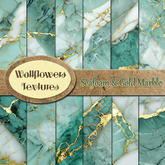 *Wallflowers* Seafoam & Gold Marble