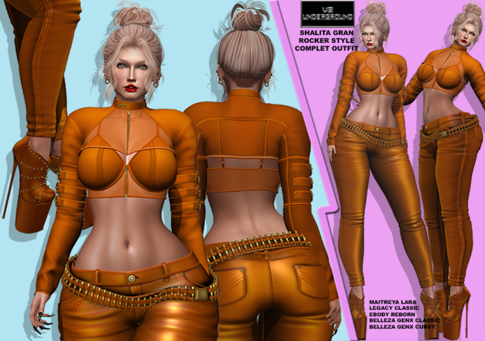 **SHALITA GRAN ORANGE ROCKER STYLE COMPLET OUTFIT**