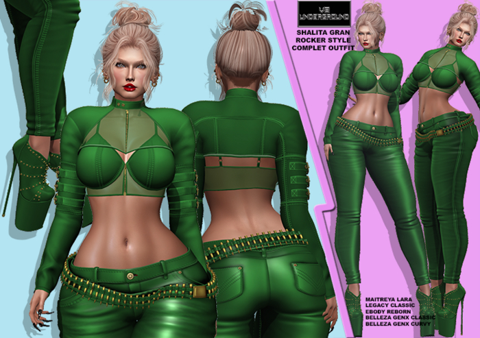 **SHALITA GRAN GREEN ROCKER STYLE COMPLET OUTFIT**
