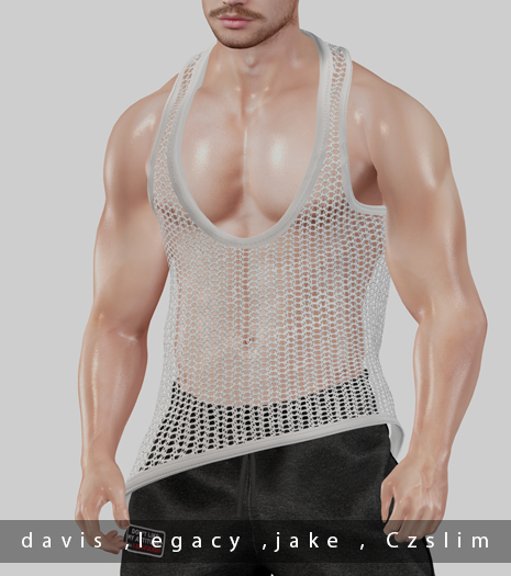 Manson * exid tank *  Fishnet White