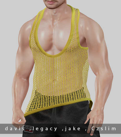 Manson * exid tank *  Fishnet Yellow