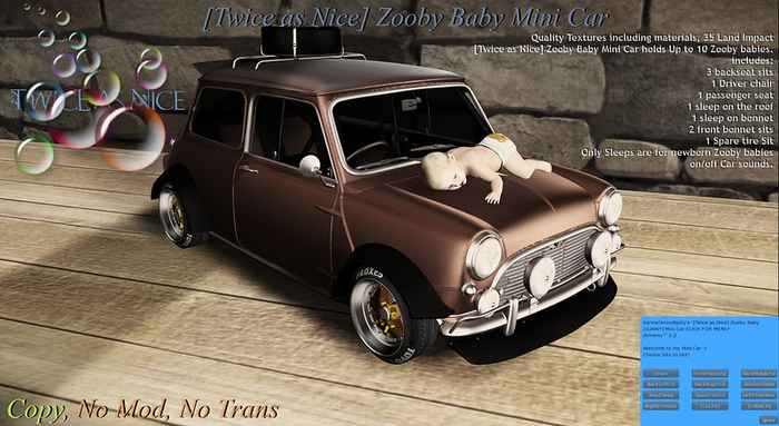 [Twice As Nice] ZOOBY Baby [PEACH] Mini Car 