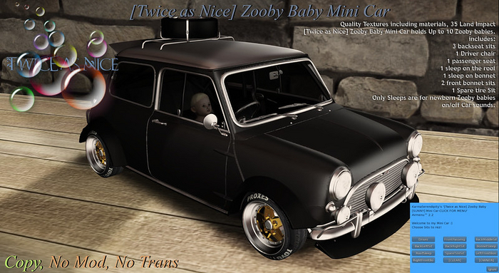 [Twice As Nice] ZOOBY Baby [ONYX] Mini Car
