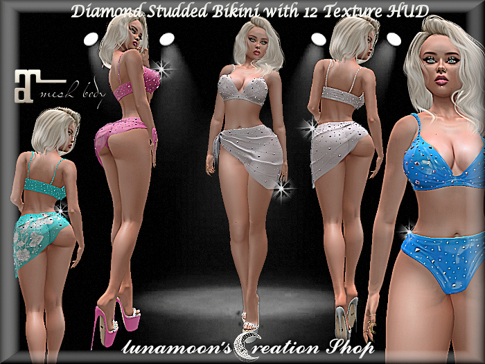DEMO PACKAGE-Diamond Studded Swimsuit w/HUD for Maitreya/Petite