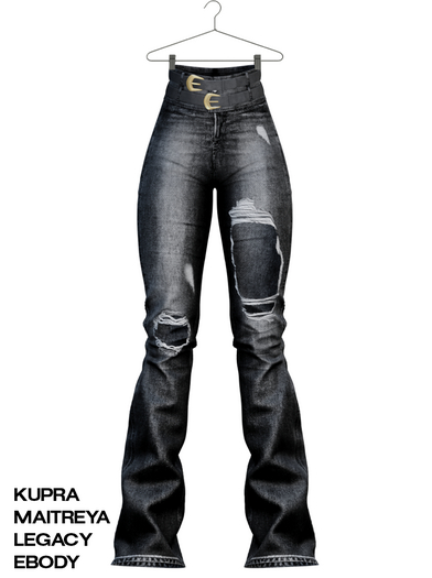 [HUNTT] - Jasmine Ripped Denims - Noir