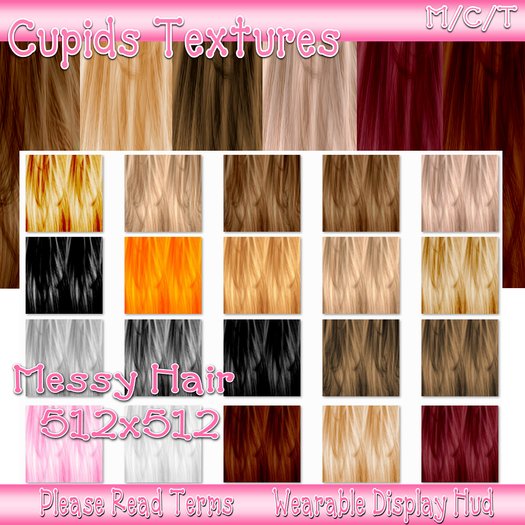 20 MESSY HAIR Textures