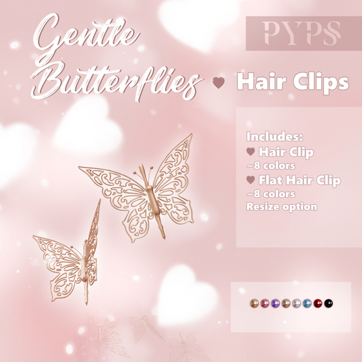 .::PYPS::. Gentle Butterflies  Hair Clips