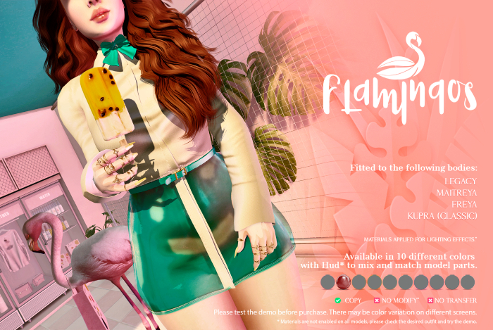 *Flamingos* Helena Dress - Red