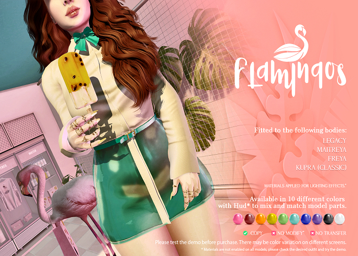 *Flamingos* Helena Dress - FATPACK