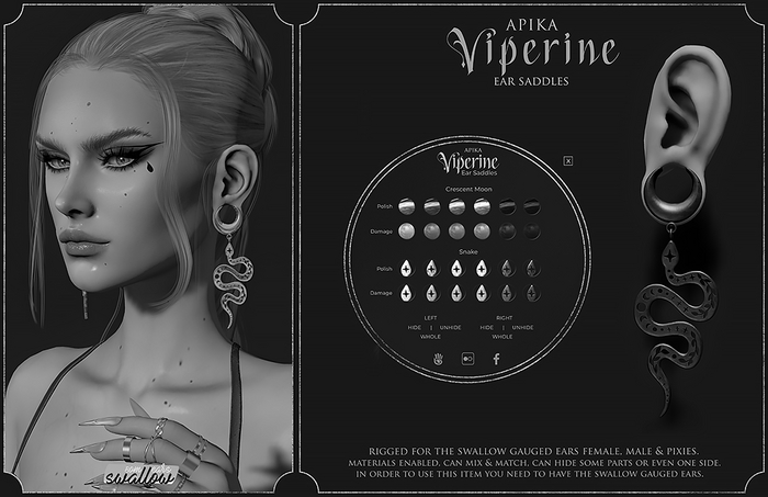 [Apika] Viperine - Ear Saddles (DEMO)