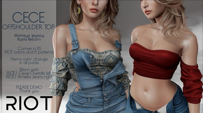 RIOT / Cece Off-Shoulder Top - Fatpack