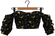 RIOT / Cece Off-Shoulder Top - Pattern - Moth Deathmask