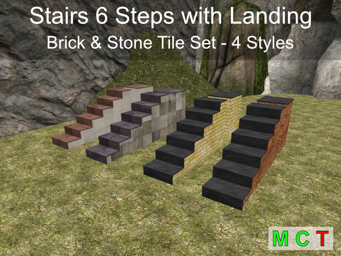 Stairs 6 Steps Brick/Tile Set