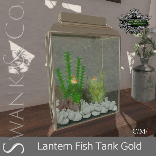 Swank & Co, Lantern Fish Tank Gold 