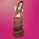 M Saree Plain 03 Copper  Color  With Advance Light