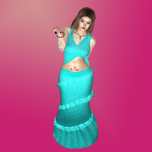 M Saree Plain 16 Color Aqua Blue   With Advance Light