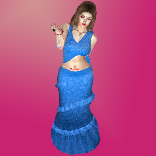 M Saree Plain 27 Color Blue  With Advance Light