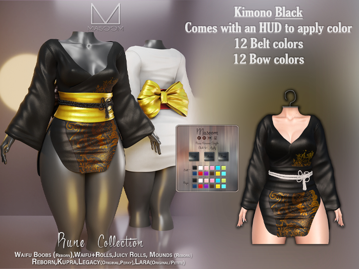 [[ Masoom ]] Rune Kimono - Black