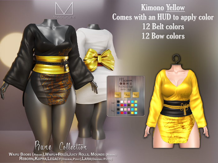 [[ Masoom ]] Rune Kimono - Yellow