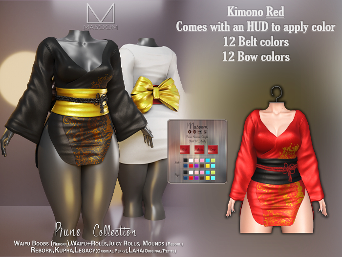 [[ Masoom ]] Rune Kimono - Red