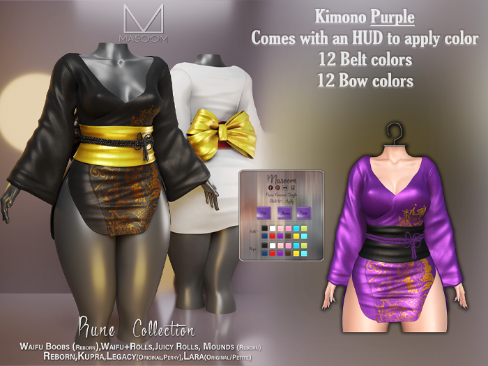 [[ Masoom ]] Rune Kimono - Purple
