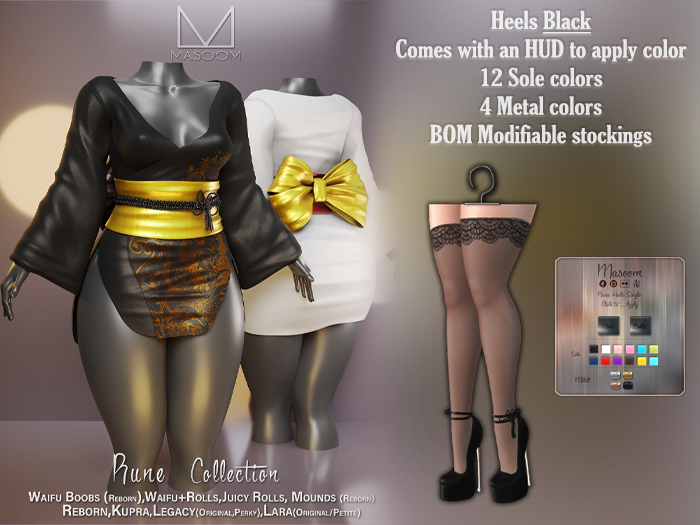 [[ Masoom ]] Rune Heels - Black