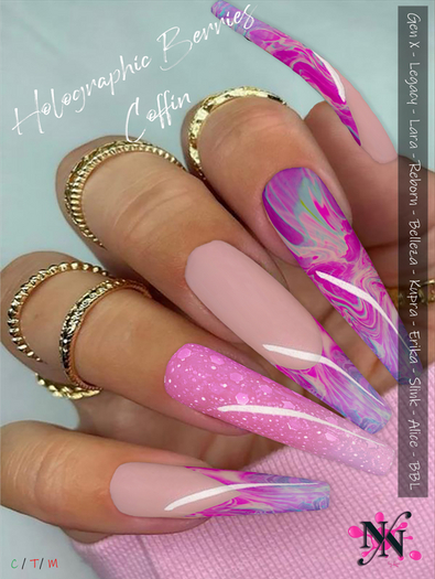 ::NN:: Holographic Berries Coffin Nails  