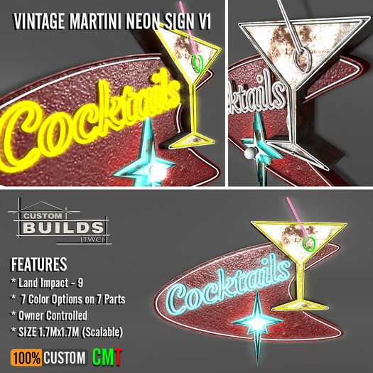 [TWC] - Vintage Martini Neon Sign V1
