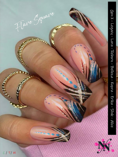 ::NN:: Flare Short Square Nails 