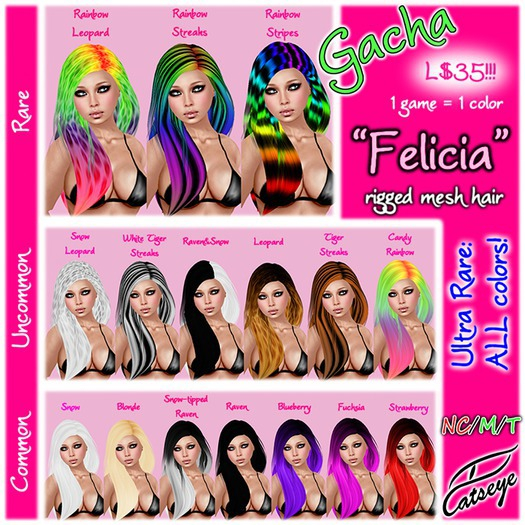 Catseye Gacha Hair "Felicia" Rainbow Leopard