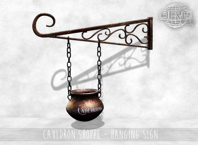 -DRD- Cauldron Shoppe - Hanging Sign