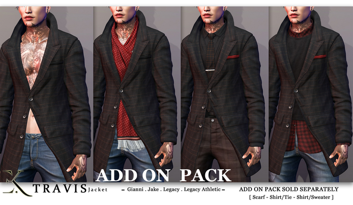 E.K - Travis - Jacket - Add on Pack {ADD - ME }