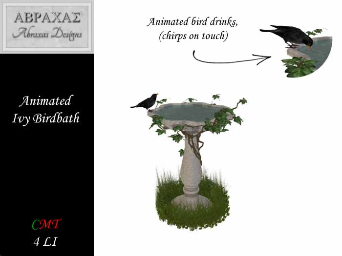 Animated Ivy Birdbath