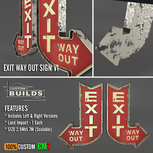 [TWC] - Exit Way Out Sign V1 LEFT