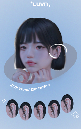LUVN - Y2K Trend Ear Tattoos (BOM - Lelutka evo x)