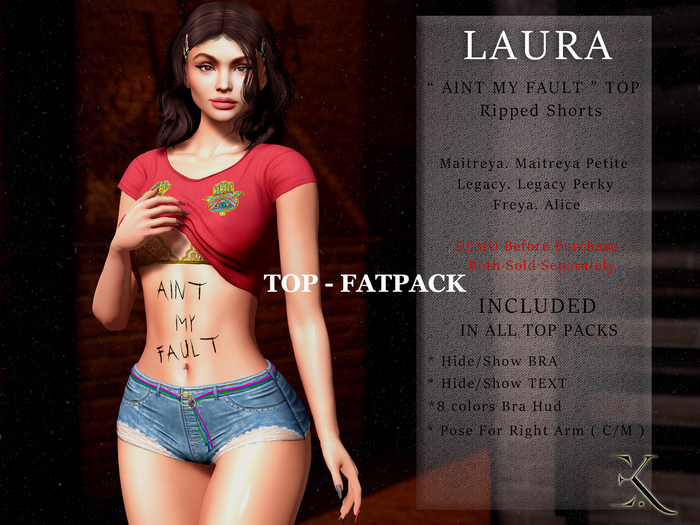 E.K - Laura * Aint My Fault * Top - FATPACK {ADD - ME }