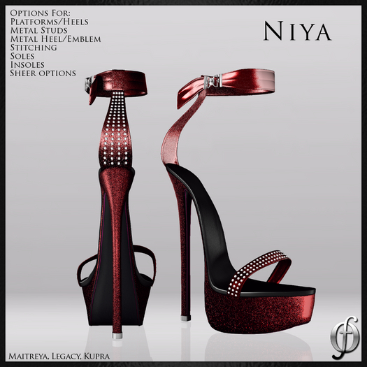 Felicity - Niya Stilettos (Red Dark) Shoes Platform High Heels Sandals Maitreya Legacy Kupra
